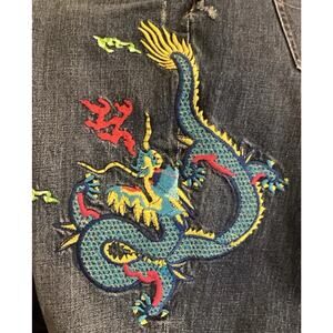 Y2K VTG Ralph Lauren Jeans Co Jeans Sz 16 (38x30) Green Label Gold Back Dragon